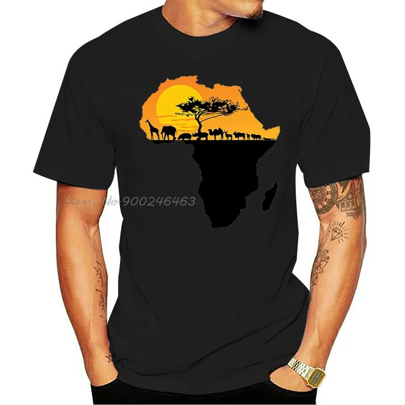 Camisola Realeza Africana – Leão & Mapa em Estilo Streetwear