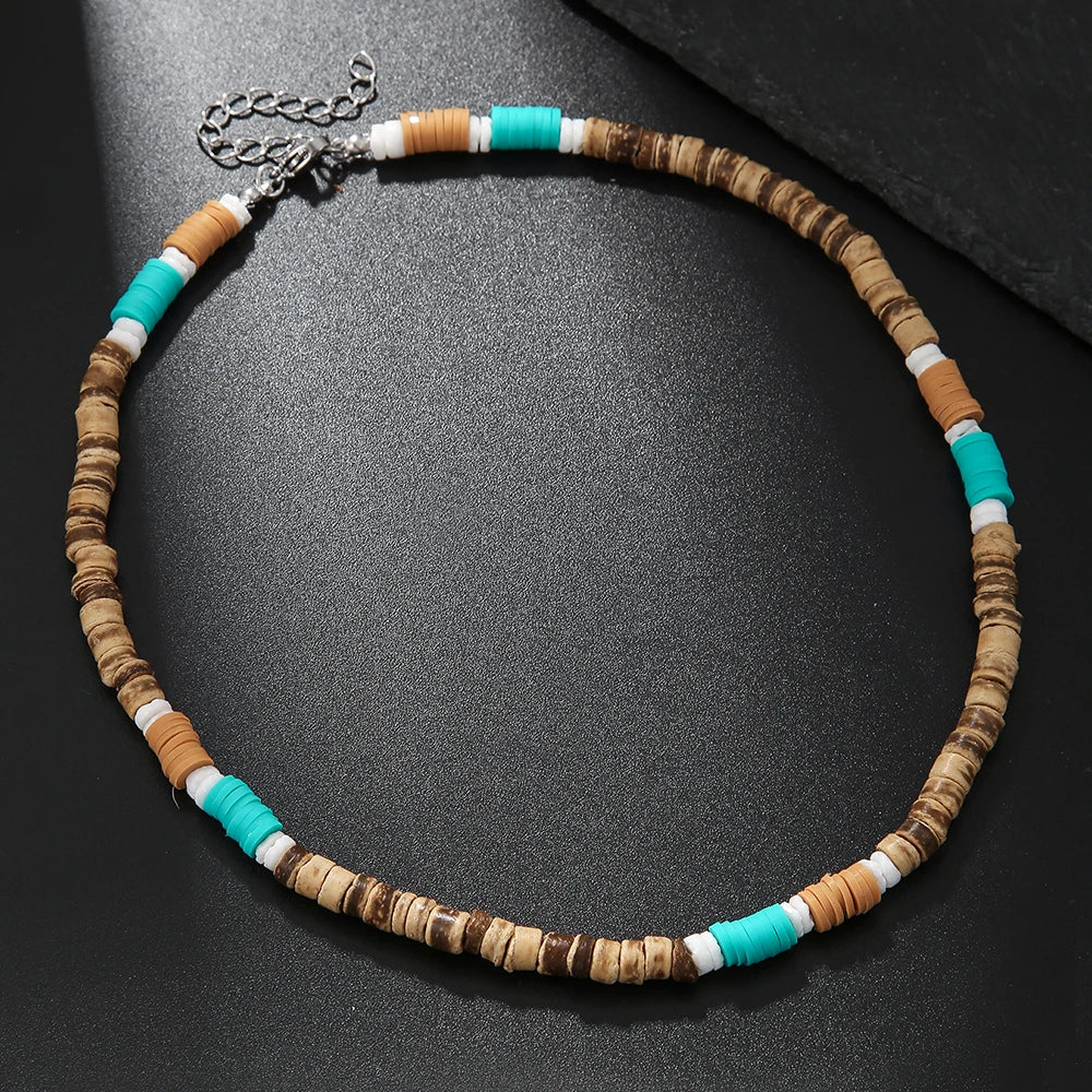Colar Masculino Tribal com Contas de Madeira – Estilo Africano Vintage Artesanal