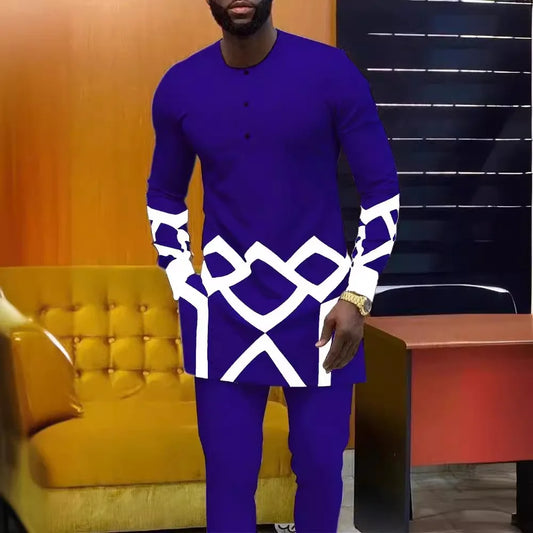 Urban Sahara Suit – African Geometry in Beige