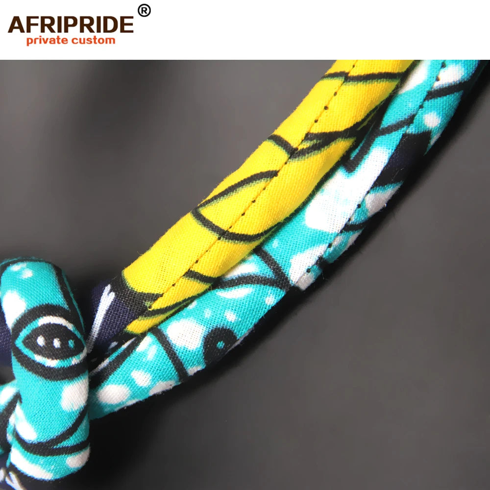 Colar Rainha Ancestral – Contas de Resina com Tecido Ankara
