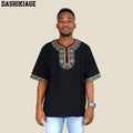 T-shirt Dashikiage Unissexo – Estilo Africano com Bordado Exclusivo