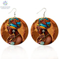 Afro Rainha Earrings – Painted Wood with Ethnic Style 