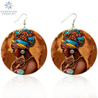 Afro Rainha Earrings – Painted Wood with Ethnic Style 