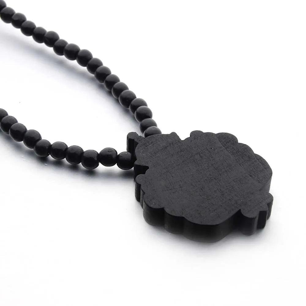 Colar Afro com Contas de Madeira e Pingente do Mapa de África – Estilo e Identidade