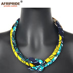 Ancestral Queen Necklace – Resin Beads with Ankara Fabric