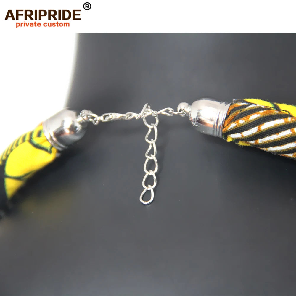 Ancestral Queen Necklace – Resin Beads with Ankara Fabric