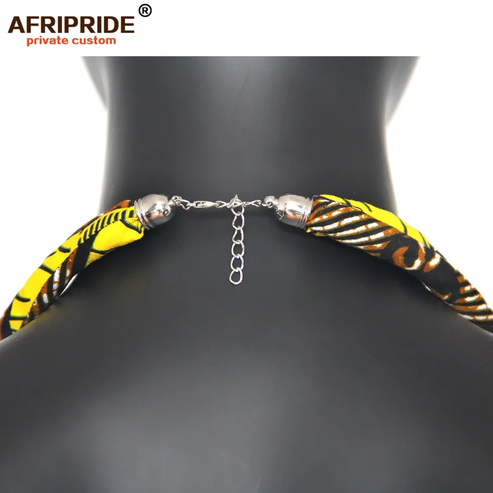 Ancestral Queen Necklace – Resin Beads with Ankara Fabric