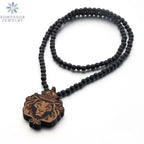 Colar Afro com Contas de Madeira e Pingente do Mapa de África – Estilo e Identidade