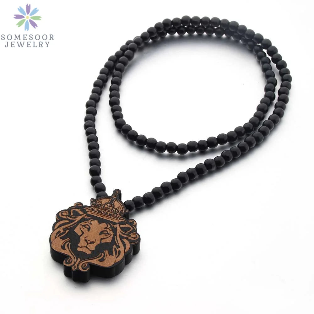 Colar Afro com Contas de Madeira e Pingente do Mapa de África – Estilo e Identidade