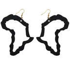 Brincos Mapa de África em Madeira – Identidade & Estilo