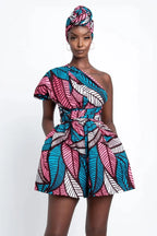 Conjunto Africano Feminino Estilo Dashiki – Blusa e Calção com Estampa Vintage