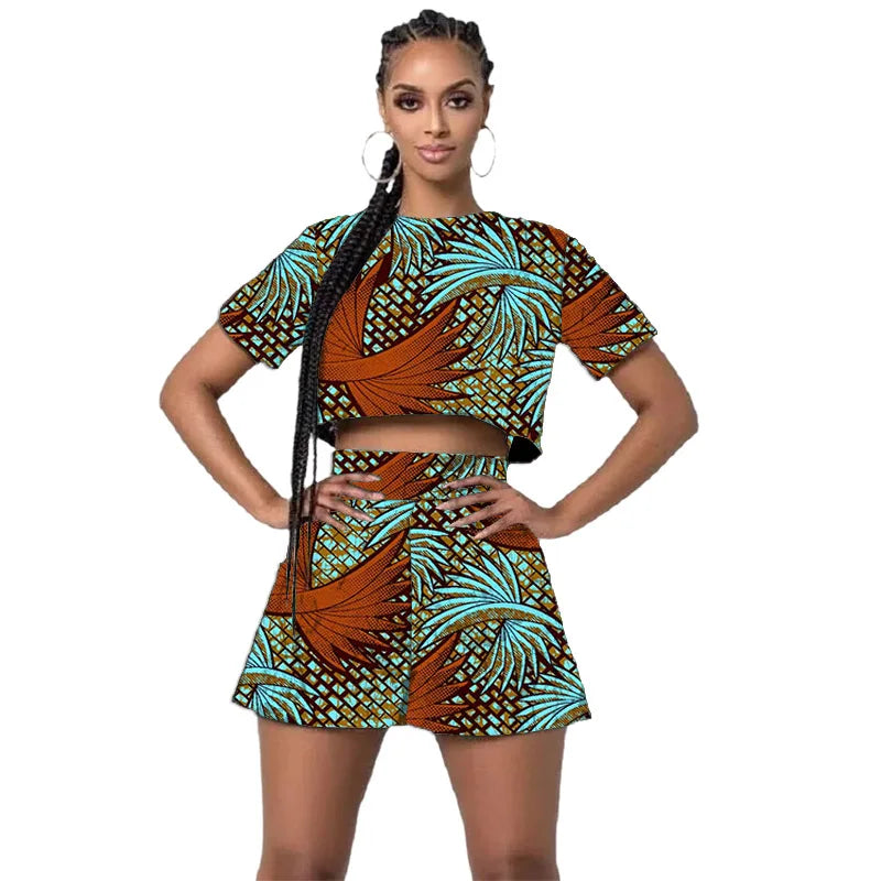 Conjunto Mini Ankara Feminino – Ousadia Africana em Cada Detalhe