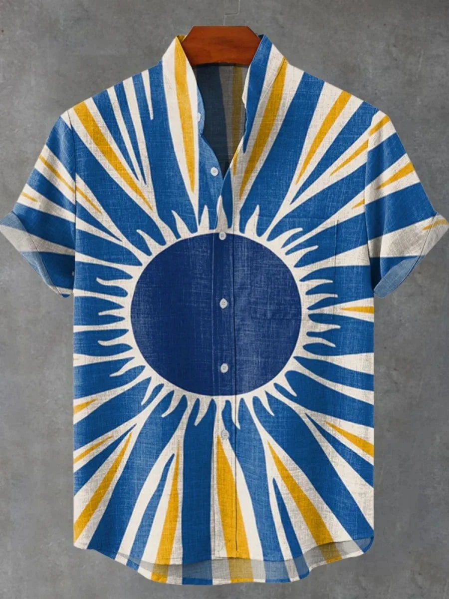 Camisa Sol Tribal – Estilo Africano para Dias de Verão