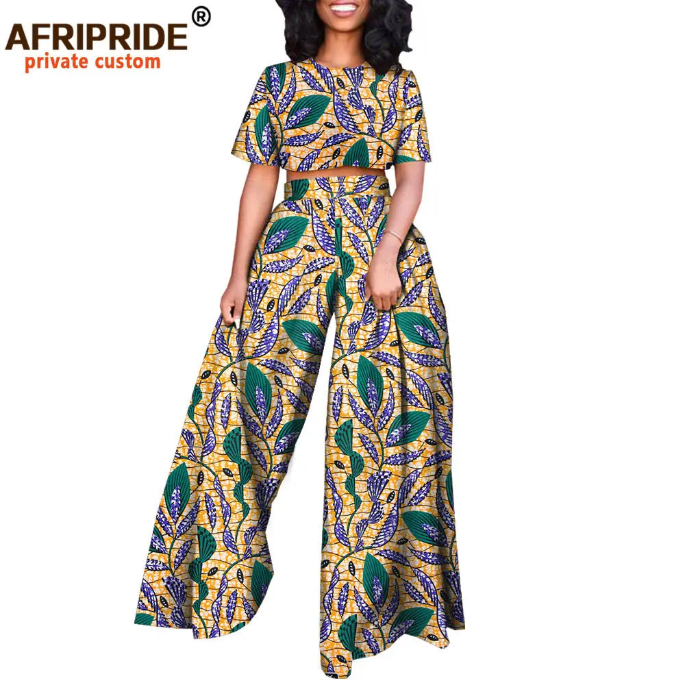 Conjunto Afripride Raízes – Blusa Curta Estampada & Calças Ankara