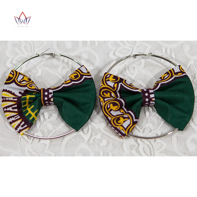 African Essence Earrings – Handmade Circles in Wax Fabric