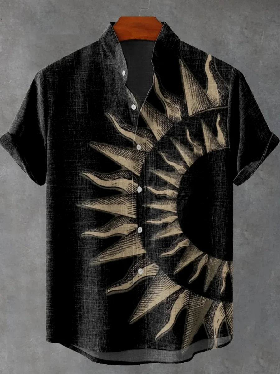 Camisa Sol Tribal – Estilo Africano para Dias de Verão
