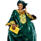 Vestido Africano Bazin Riche Bordado – Vestido Tradicional Elegante para Festas e Eventos
