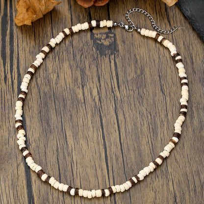 Colar Masculino Tribal com Contas de Madeira – Estilo Africano Vintage Artesanal