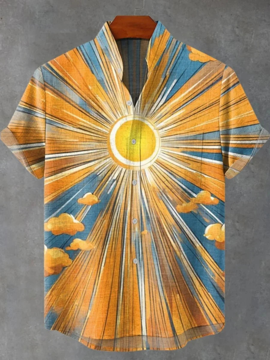 Camisa Sol Tribal – Estilo Africano para Dias de Verão