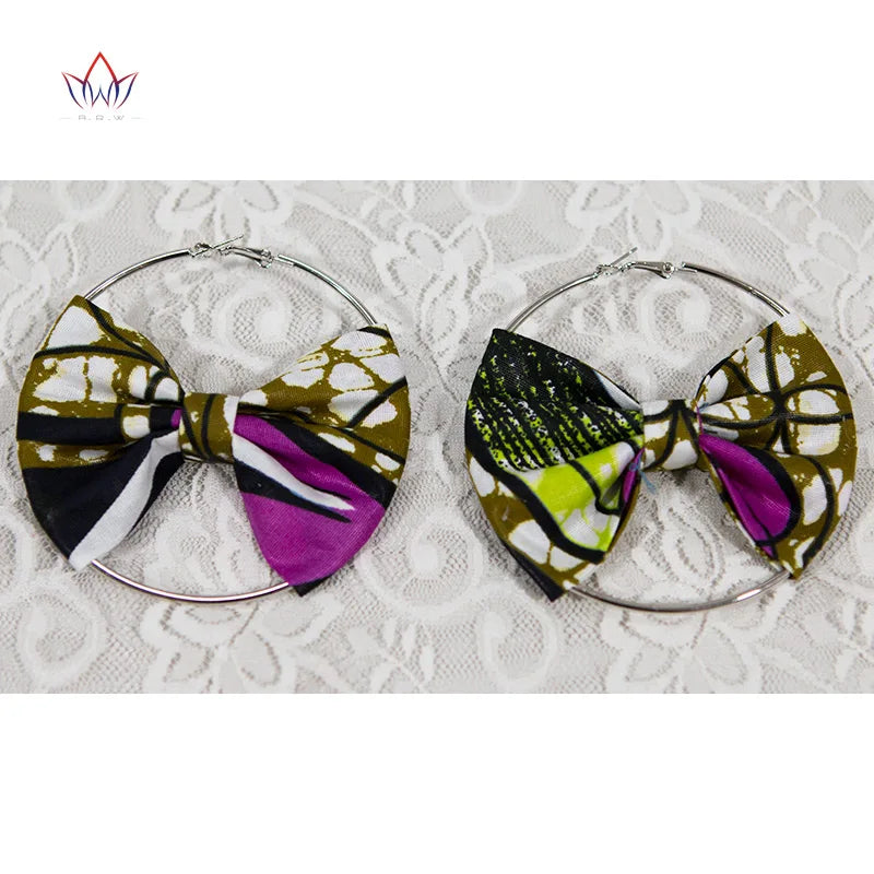 African Essence Earrings – Handmade Circles in Wax Fabric