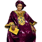 Vestido Africano Bazin Riche Bordado – Vestido Tradicional Elegante para Festas e Eventos