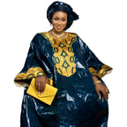 Vestido Africano Bazin Riche Bordado – Vestido Tradicional Elegante para Festas e Eventos