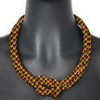 Ancestral Queen Necklace – Resin Beads with Ankara Fabric