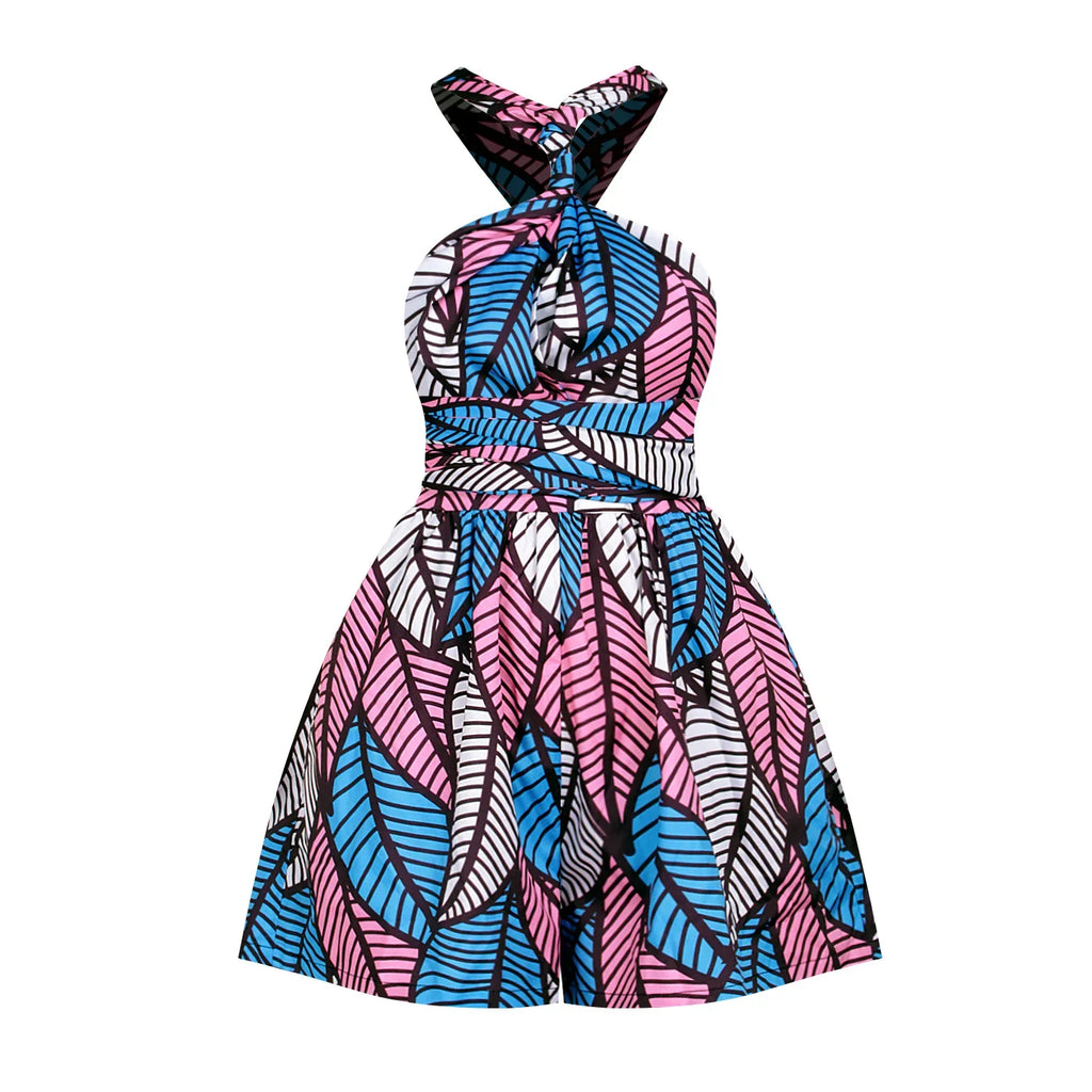 Conjunto Africano Feminino Estilo Dashiki – Blusa e Calção com Estampa Vintage