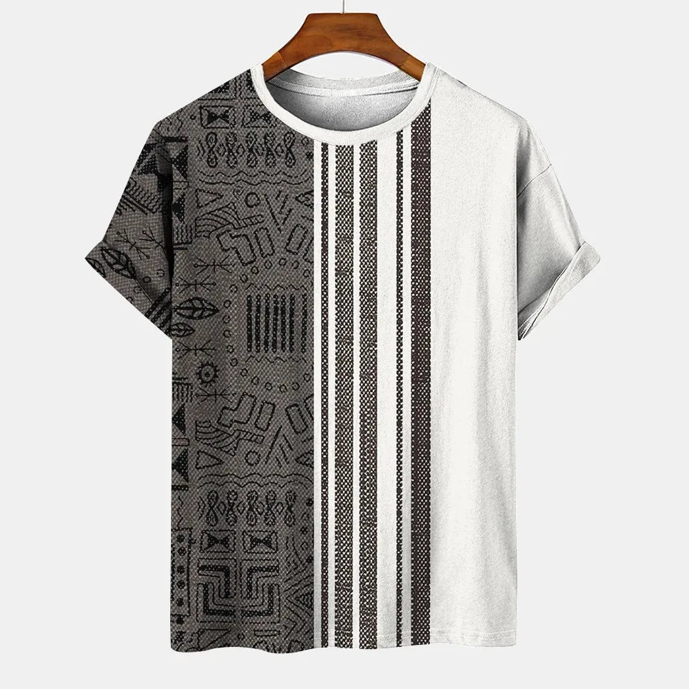 T-shirt Tribal Urbano – Estilo Oversized com Raízes Africanas