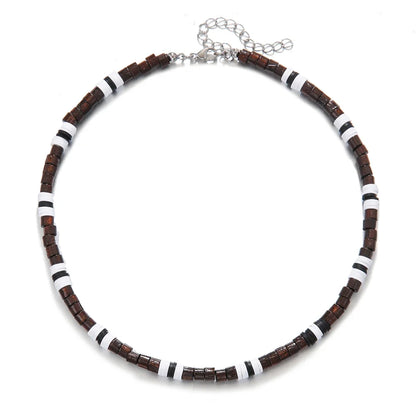 Colar Masculino Tribal com Contas de Madeira – Estilo Africano Vintage Artesanal