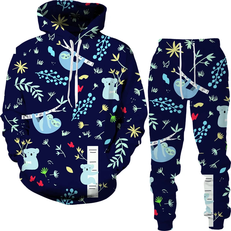 Conjunto “Tribo Urbana” – Hoodie & Calças com Estampa Étnica 3D