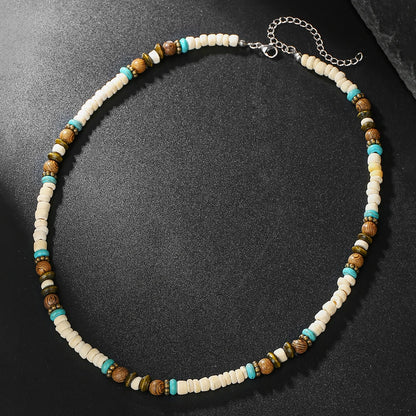Colar Masculino Tribal com Contas de Madeira – Estilo Africano Vintage Artesanal
