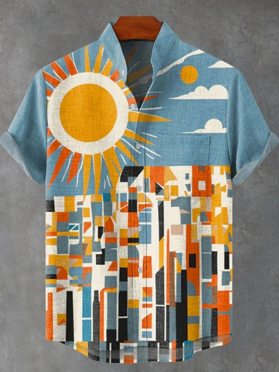 Camisa Sol Tribal – Estilo Africano para Dias de Verão