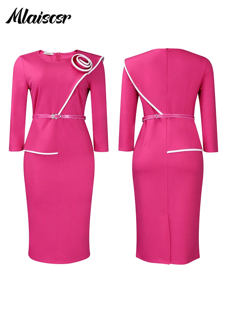 Vestido Africano com Cinto e Flores 3D – Elegância e Raízes em Cada Detalhe