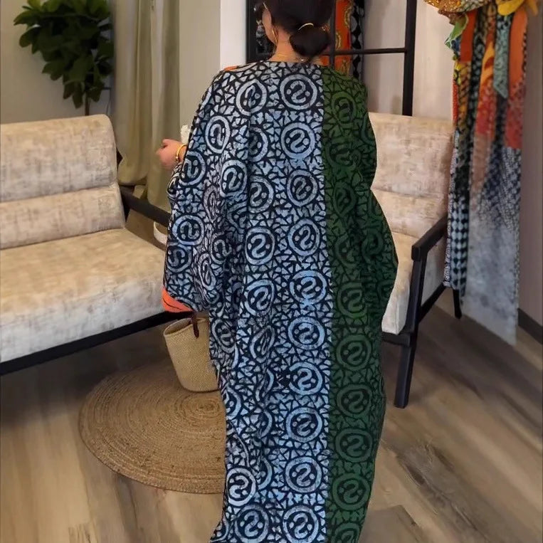 Vestido Maxi Africano Elegante – Vestido Casual Feminino para Primavera e Verão