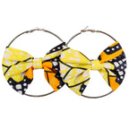African Essence Earrings – Handmade Circles in Wax Fabric