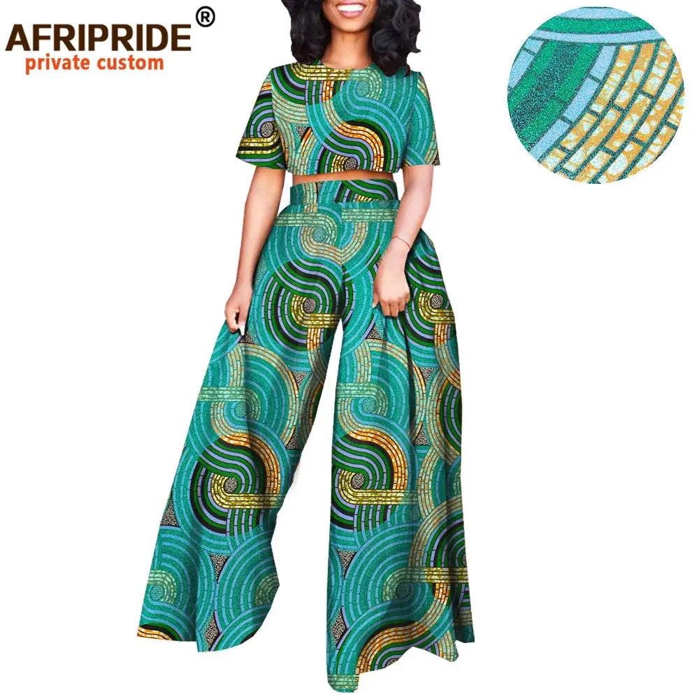 Conjunto Afripride Raízes – Blusa Curta Estampada & Calças Ankara