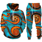 Conjunto “Raízes Vibrantes” – Hoodie & Calças com Estampa Africana Retro