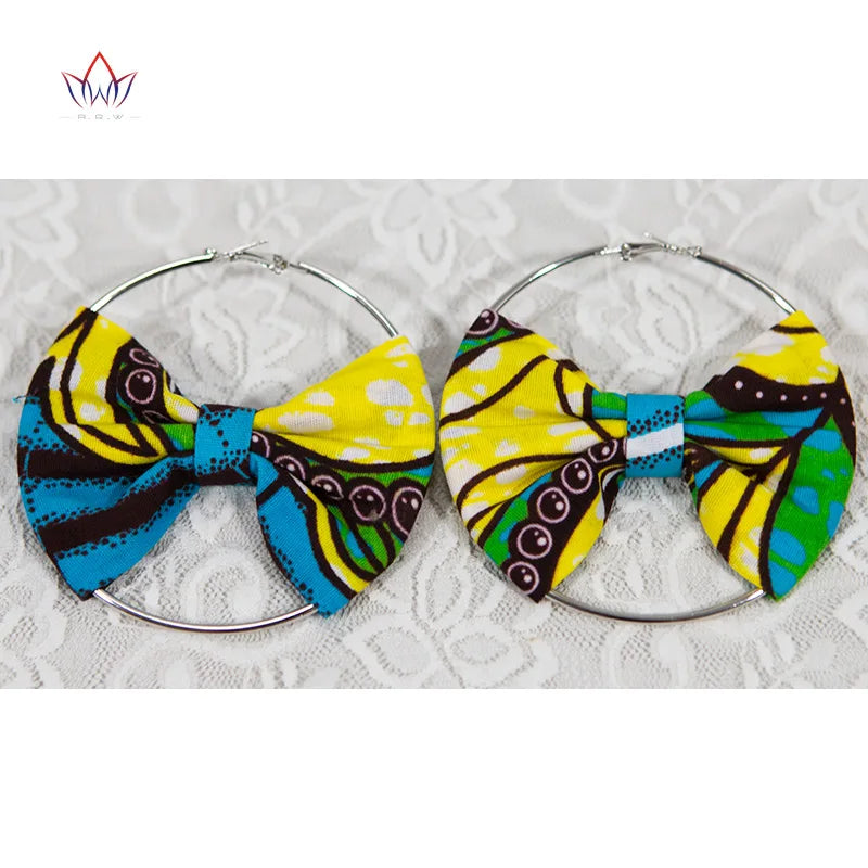 African Essence Earrings – Handmade Circles in Wax Fabric