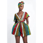 Conjunto Africano Feminino Estilo Dashiki – Blusa e Calção com Estampa Vintage