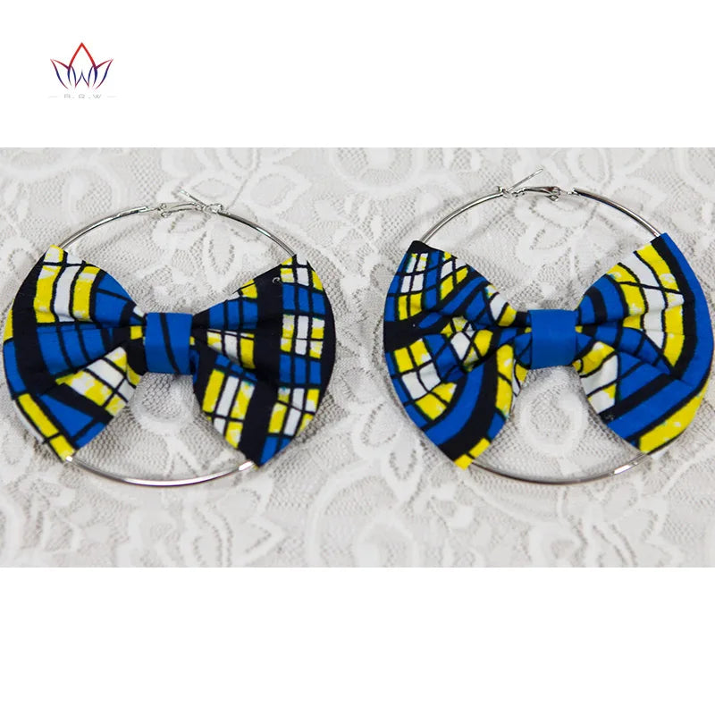 African Essence Earrings – Handmade Circles in Wax Fabric
