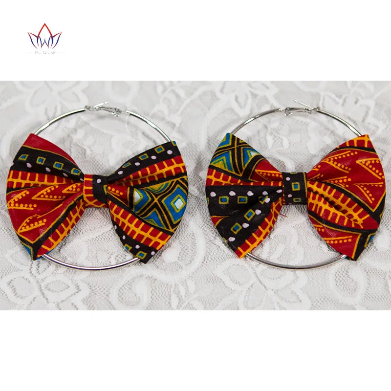 African Essence Earrings – Handmade Circles in Wax Fabric