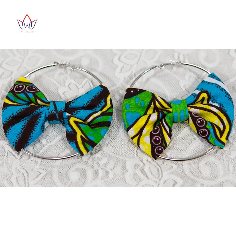 African Essence Earrings – Handmade Circles in Wax Fabric