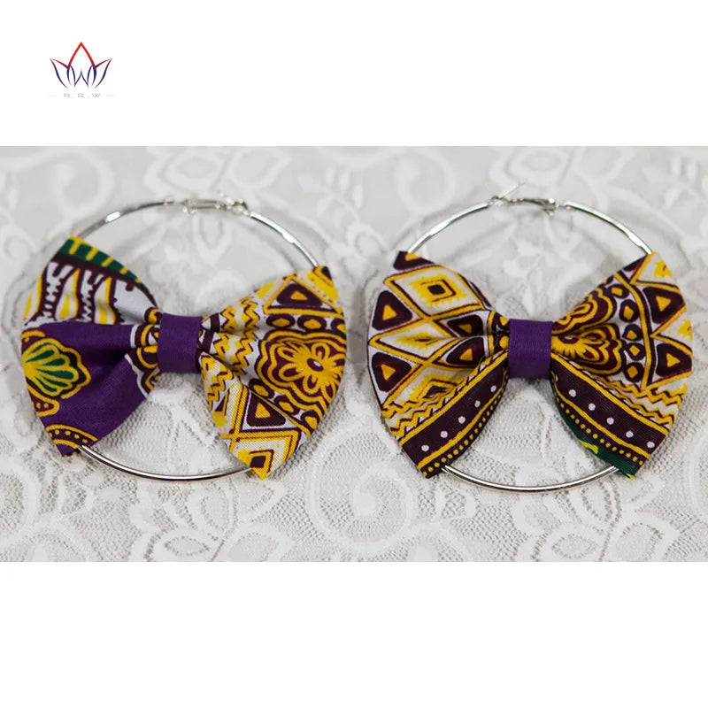 African Essence Earrings – Handmade Circles in Wax Fabric