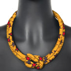 Ancestral Queen Necklace – Resin Beads with Ankara Fabric