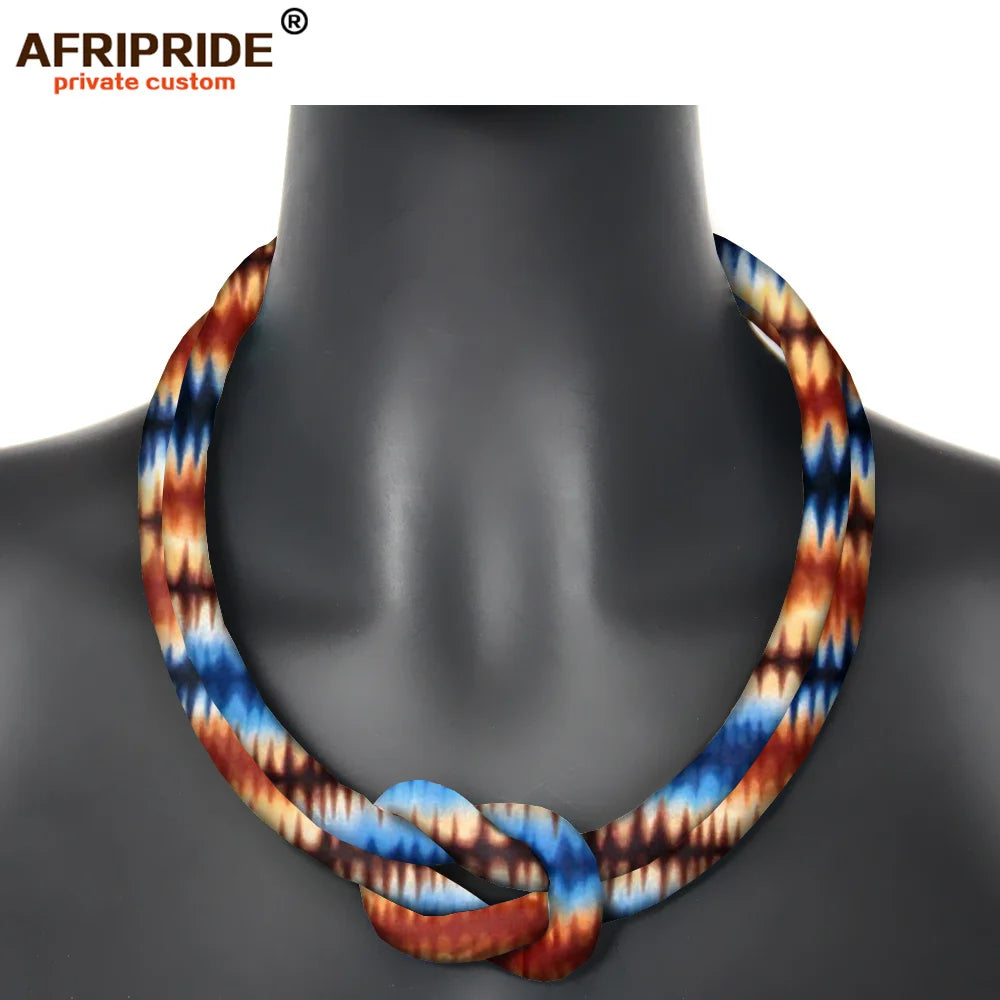 Ancestral Queen Necklace – Resin Beads with Ankara Fabric