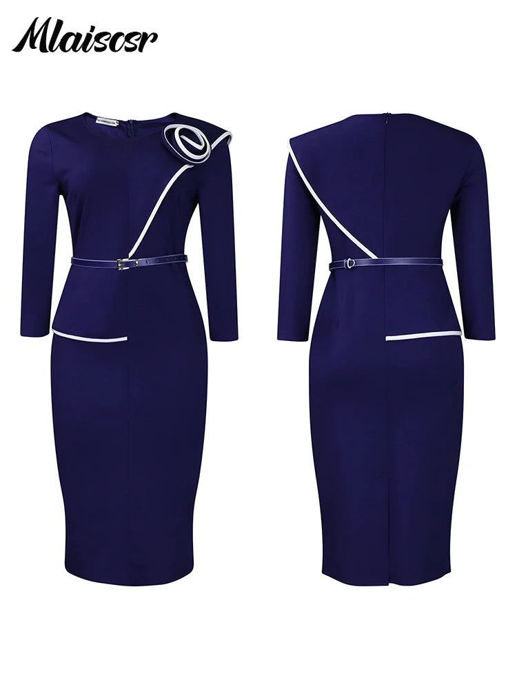 Vestido Africano com Cinto e Flores 3D – Elegância e Raízes em Cada Detalhe