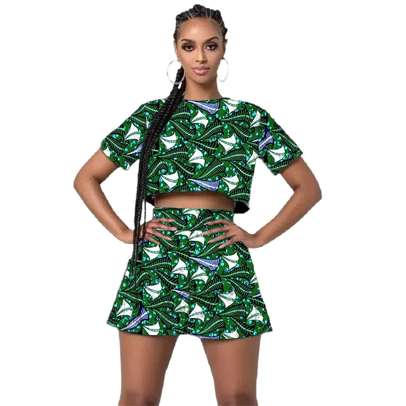 Conjunto Mini Ankara Feminino – Ousadia Africana em Cada Detalhe