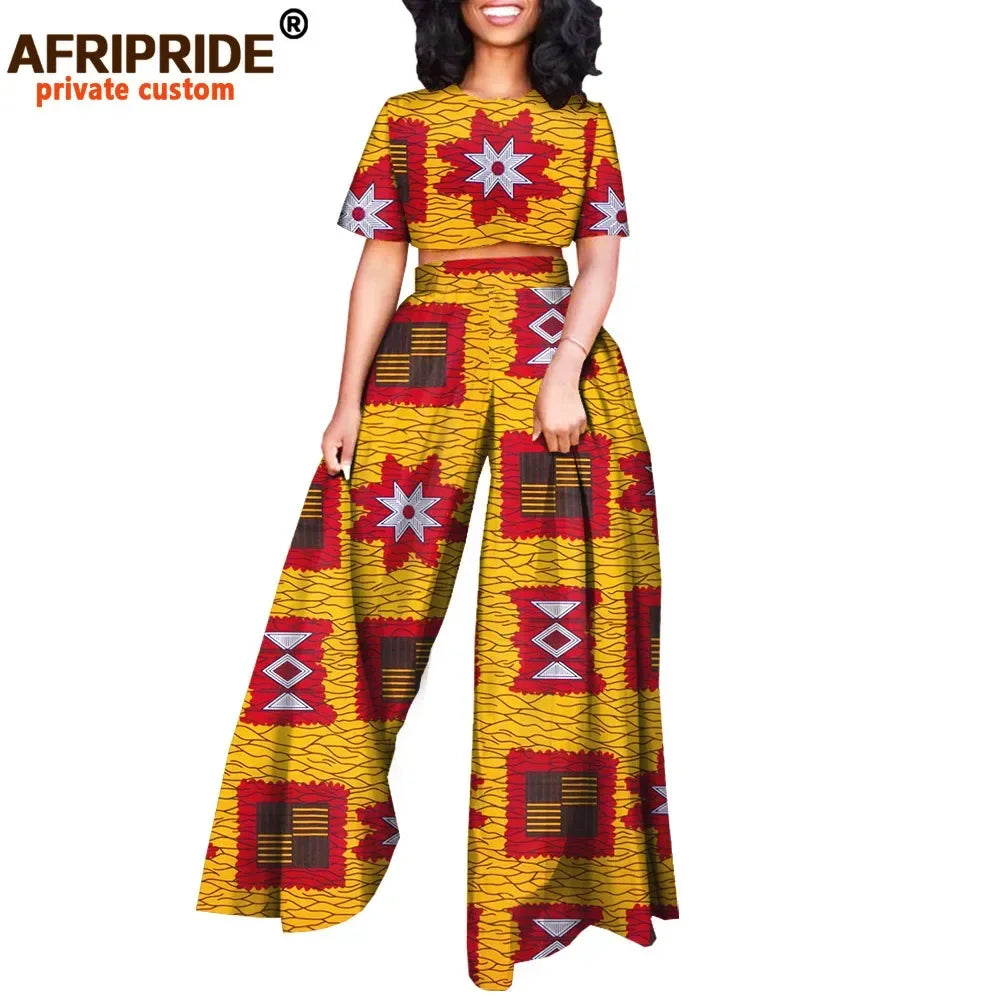 Conjunto Afripride Raízes – Blusa Curta Estampada & Calças Ankara