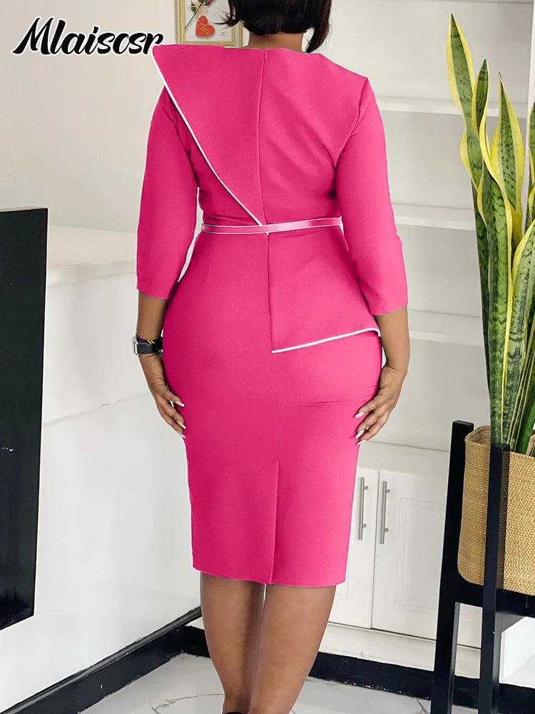 Vestido Africano com Cinto e Flores 3D – Elegância e Raízes em Cada Detalhe